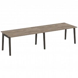 Стол переговорный (2 столешницы) "Onix wood" OW.PRG-2.4 тиквуд темный/дуб темный - Фото предпросмотра