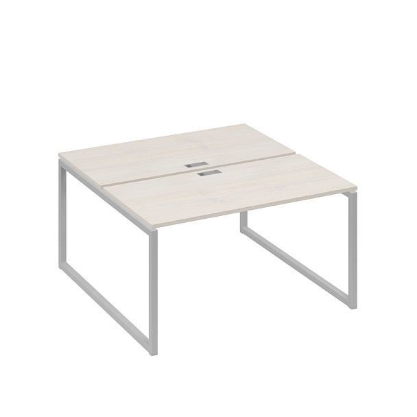 Рабочая станция 2х140 на опорах QUATTRO A4 А4 Б4 174 БП дуб / металлокаркас серый - Вид 1