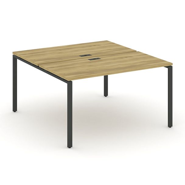 Concept Рабочая станция на 2 места CN.DRS-003 Дуб Винченцо/Металл Антрацит 1380*1480*750 - Вид 1