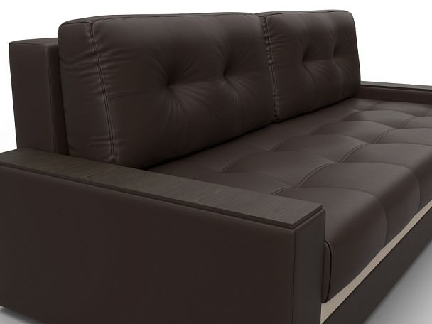 Диван прямой с декором Лига-096 НПБ Экокожа бежевый - Вид 3