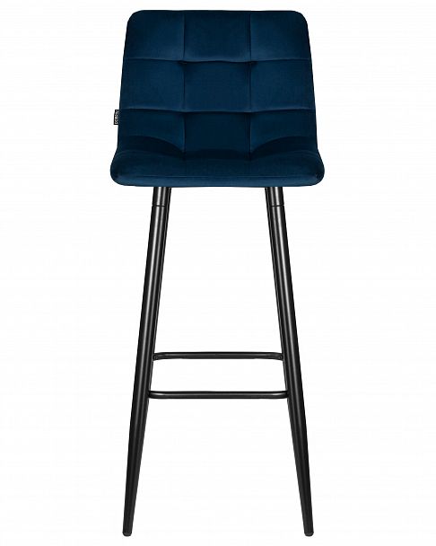 Стул барный DOBRIN NICOLE (черные матовые ножки, темно-синий велюр (108-95)) - Вид 6