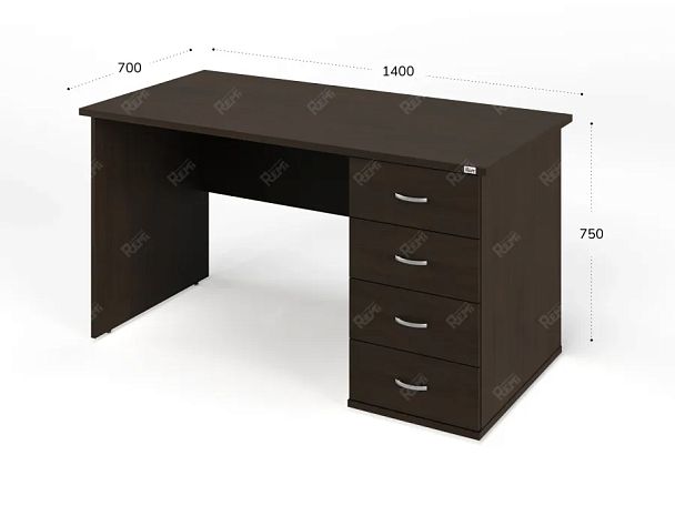 ЛАЙТ / LIGHT RLG008-14x7R Однотумбовый стол 140x70x75 Венге - Вид 3