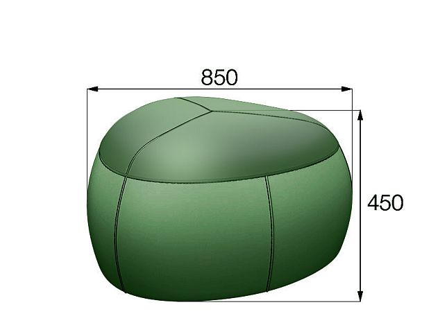 Стоун. Пуф 95 Oregon 01(кожзам) 85x85x45 зеленый МВК "Пуфы и банкетки"  ТК-002920003385 зеленый - Вид 1