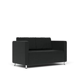 Диван 2-х местный Робин Rb.001.01 экокожа черная CN1114 - Фото предпросмотра