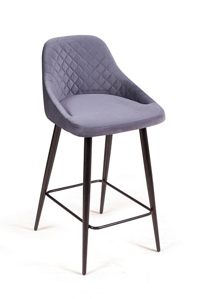 Стул полубарный Douglas ромб, бархат серый 27 - Вид 1