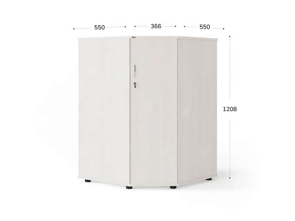 UNITY PШ-80Г ДУБ МОЛОЧНЫЙ Угловой шкаф закрытый 800х800х1208 - Вид 1