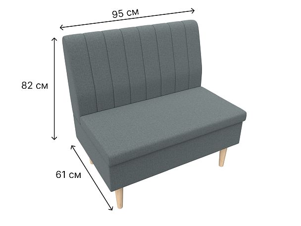 Диван прямой Мини Рогожка серый - Вид 8