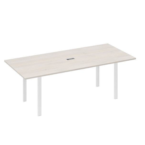 Стол 220 для переговорной каркасе UNO A4 А4 Б1 124 БП дуб / металлокаркас белый - Вид 1