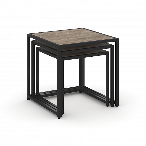 Стол журнальный "Loft" VR.L-SJK-45 Тиквуд Темный/Черный - Вид 4