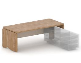 АККОРД/ACCORD RACR003-20x9 Стол правый под тумбу 2000х900х750 Акация Шеффилд/Кашемир - Фото предпросмотра