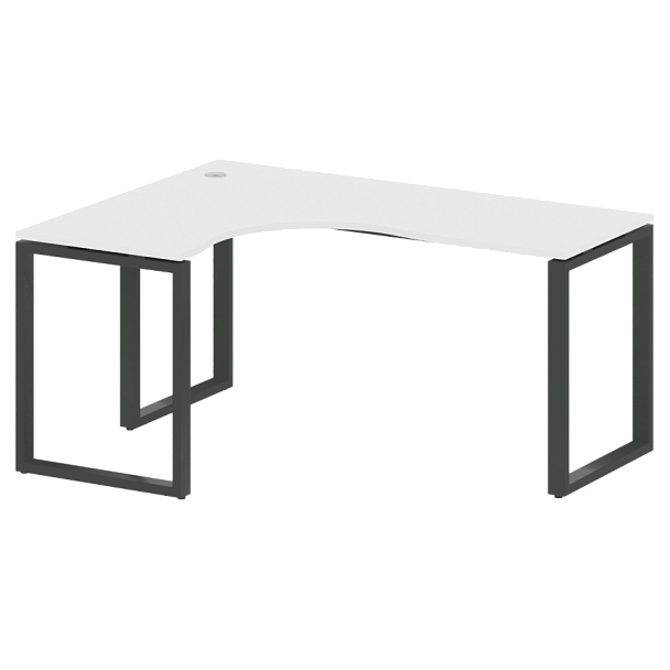 Metal System Стол криволинейный левый на О-образном м/к БО.СА-4 (L) Белый/Антрацит металл 1600*1200*750 - Вид 1