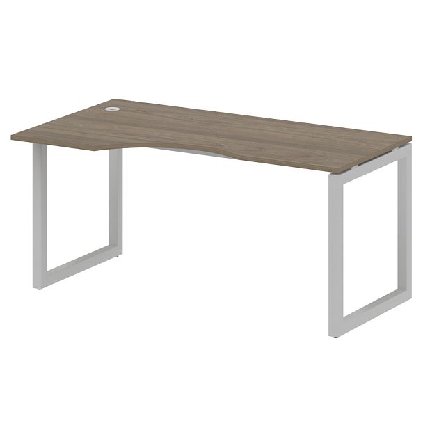 Metal System Quattro Стол криволинейный левый на О-образном м/к 50БО.СА-1 (L) Вяз/Серый металл 1600*900*750 - Вид 1
