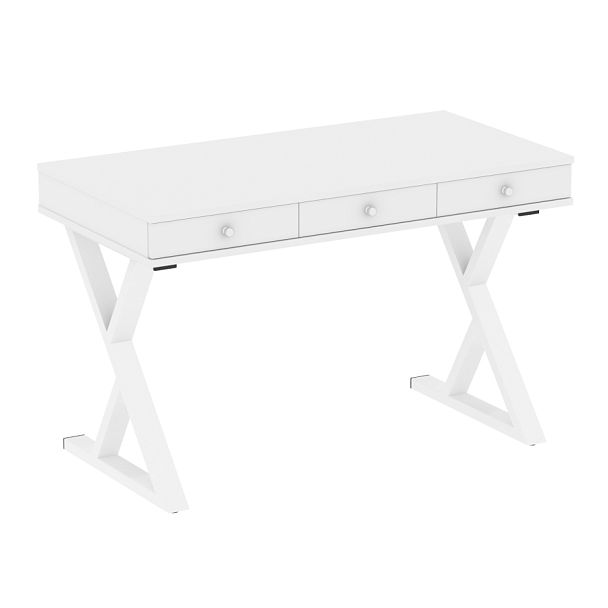 Home Office Стол письменный VR.SP-1-118.M Белый бриллиант/Белый металл 1180*600*750 - Вид 1