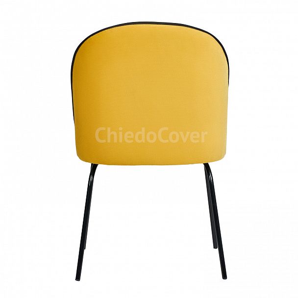 Стул Тони, желтый / черный вельвет, черные ножки металлические - Вид 6