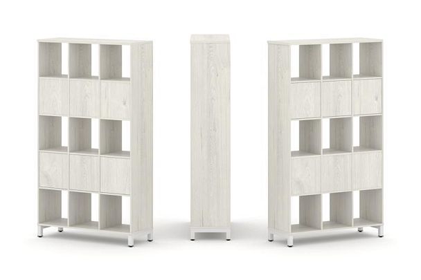 Стайл Проджект Набор стеллажа 2-х сторон., 5 яр. SN.NSD-531 Дуб Наварра/Металл Белый 1121*400*1982 - Вид 1