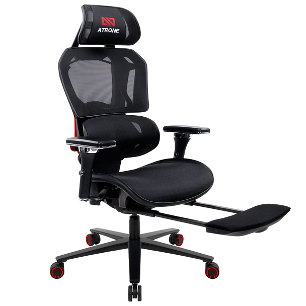 Кресло ATRONE (АТРОН) "Optimus ER-707", адаптивный механизм со слайдером, сетка, черный/красный, 532968 - Вид 11