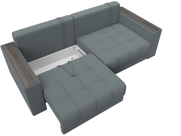 Диван прямой с декором Лига-049 НПБ Рогожка серый - Вид 7