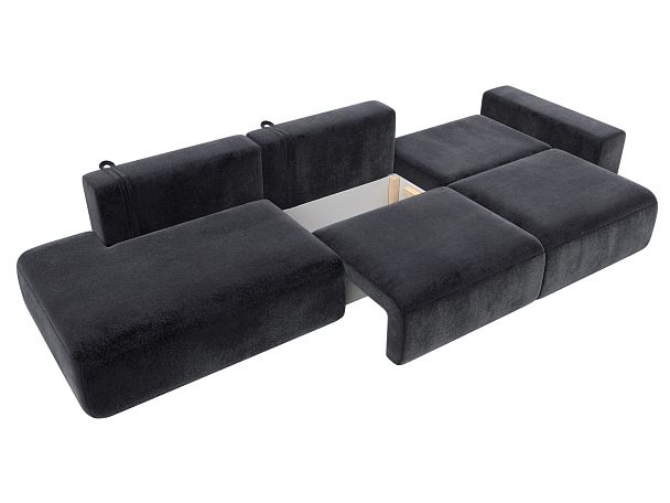 Диван прямой Лига-036 НПБ Модерн Лонг подлокотник справа Велюр серый - Вид 8