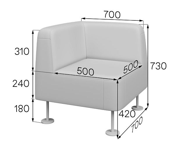 Модуль треугольный Legato 78x62x42 чёрный - Вид 5
