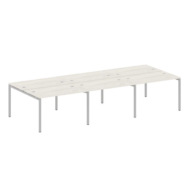 Metal System Quattro Р. ст. на 6 раб. места на П-образном м/к 40БП.СМ-6.2 Дуб наварра/Серый металл 3600*1475*750 - Вид 1