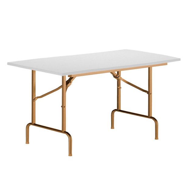 Стол Лидер 1, 900*600, белый, шампань, кромка ПВХ, без отбойников - Вид 1