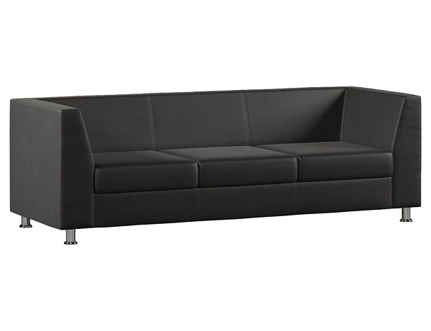 Диван Everprof Monro трехместный Экокожа Черный - Вид 1