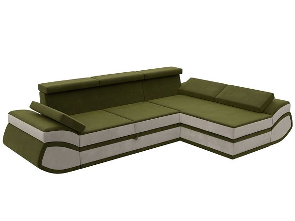Диван угловой Лига-032 правый угол Микровельвет зеленый - Вид 9