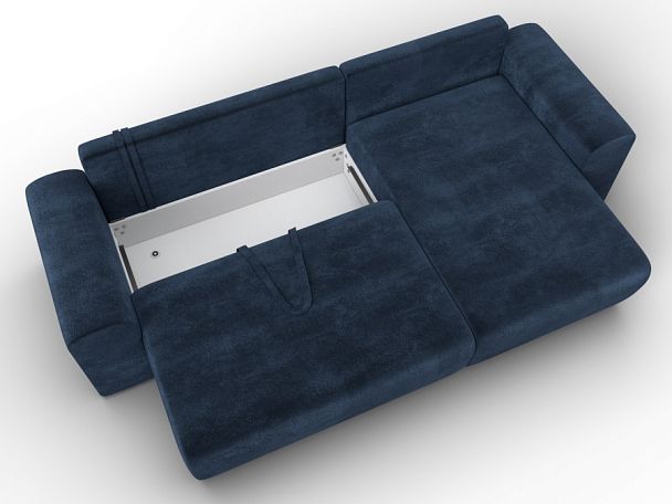 Диван угловой Лига-099 угол универсальный Велюр синий - Вид 7