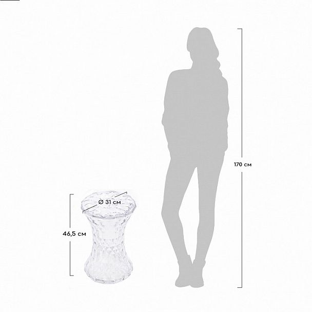 Табурет Stone прозрачный - Вид 4