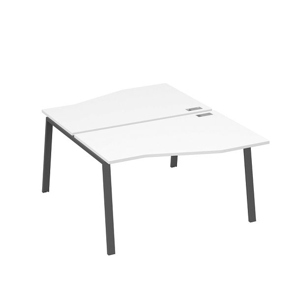 Рабочая станция столы Техно (2х140) каркас TRE A4 А4 Б3 190  БП белый премиум / металлокаркас антрацит - Вид 1