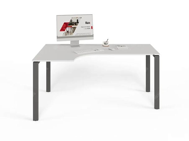 UNITY РМСУ9-16L БЕЛЫЙ Стол на металлокаркасе угловой левый 1600х900х750 - Вид 2