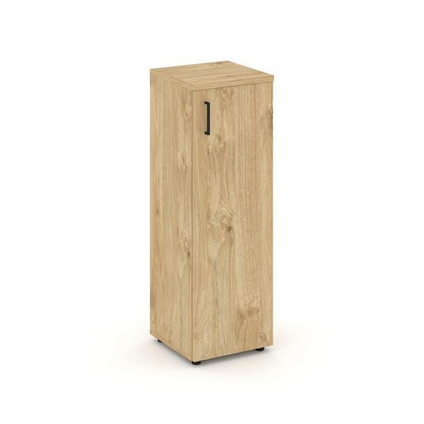 Стайл Проджект Шкаф средний узкий SN.STU.E-204(R) Тиквуд Светлый/Черный Ручки 400*400*1203 - Вид 1