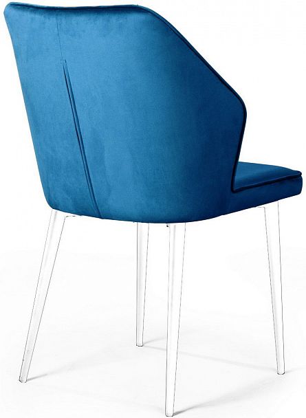 Стул Berg, бархат  синий 29 / белый конус - Вид 4