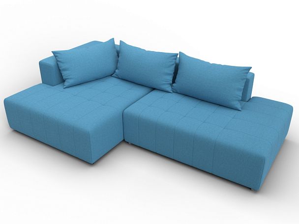 Диван угловой Лига-103 НПБ угол левый Рогожка голубой - Вид 6