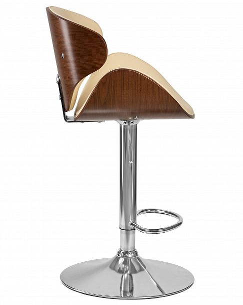 Стул барный DOBRIN KARTER (коричневое дерево, кремовый) - Вид 3