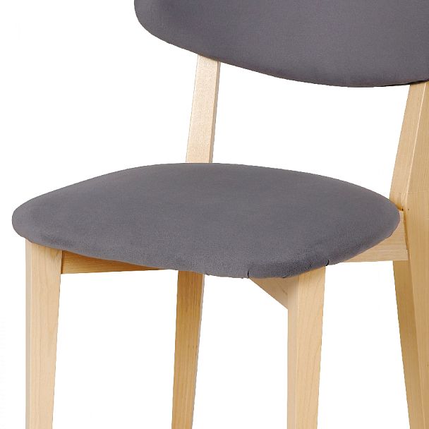 Комплект деревянных стульев с мягким сиденьем Мэти Натуральный/Серый велюр, 4 шт. - Вид 10