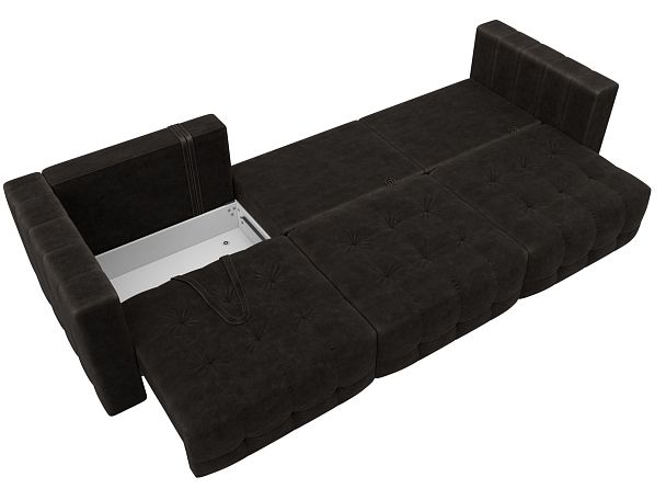 Диван прямой Лига-052 НПБ Лонг Велюр коричневый - Вид 9