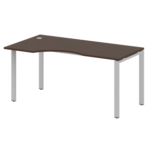 Metal System Стол криволинейный левый на П-образном м/к БП.СА-1 (L) Венге/Серый металл 1600*900*750 - Вид 1