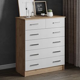 Комод Катрин 5 (820*990*425) дуб крафт золотой/белый - Фото предпросмотра