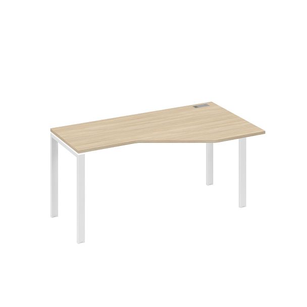 Стол эргономичный правый "Техно" на металлокаркасе UNO A4 А4 Б1 056 БП дуб скандинавский / металлокаркас белый - Вид 1