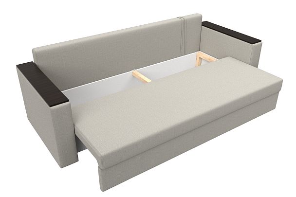 Диван прямой Атланта Лайт без стола Рогожка бежевый - Вид 7