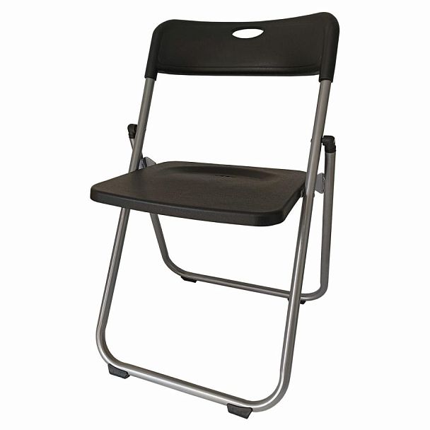 Стулья складные BRABIX "Golf Lite CF-017", КОМПЛЕКТ 4шт., серебристый каркас, пластик, чёрный, 533034 - Вид 3