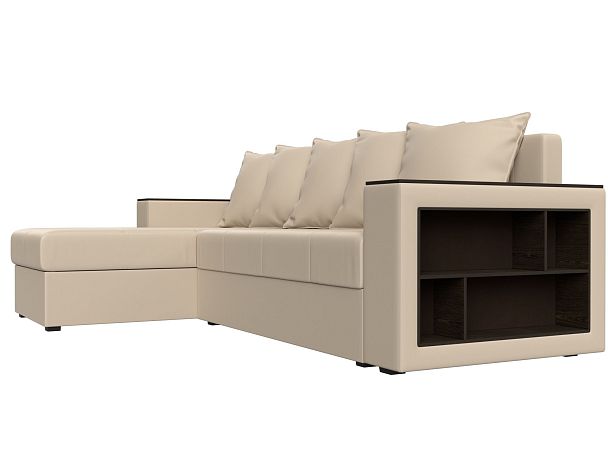 Диван угловой Дубай Лайт угол левый (полностью экокожа бежевая) - Вид 3