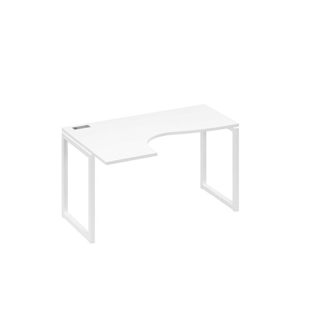 Стол эргономичный левый "Классика" на металлокаркасе QUATTRO A4 А4 Б4 033 БП белый премиум / металлокаркас белый - Вид 1