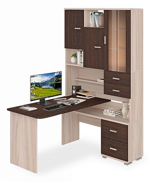 Стол компьютерный Домино СР-620/140 Венге/Карамель правый - Вид 1