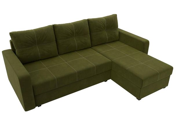 Диван угловой Ливерпуль Лайт правый угол Микровельвет зеленый - Вид 5