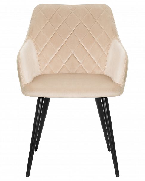 Стул обеденный DOBRIN ROBERT (черные матовые ножки, велюр V108-98 Бежевый) - Вид 6