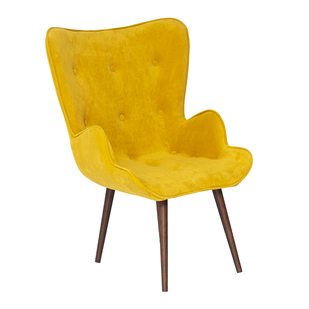 Кресло Friend, велюр желтый - Вид 1