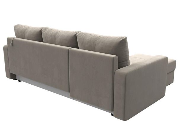 Диван угловой Ливерпуль Лайт левый угол Микровельвет бежевый - Вид 6