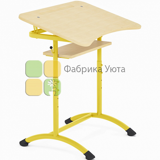 Парта одноместная ЭКСТРА (Р) с полкой и угл. накл. стол, рег.  (1-3 гр) - Вид 3